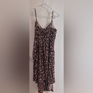 A Classy Chic Boutique brown and white floral Midi Dress